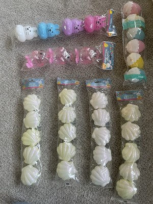 Happy Easter Bunny Shaped Plastic Fillable Eggs Lot , Iridescent Shells