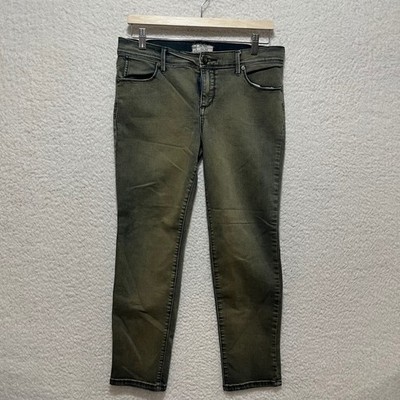 Free People High Rise Skinny Jeans Olive Green Washed Size W30