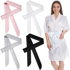 4 Pcs Satin Bathrobe Belt Replacement Silk Skinny Bathrobe Waist Belt for Sat