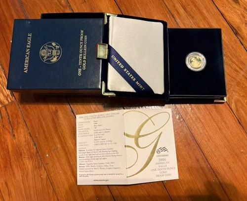 🌟 2006 $5 1/10 oz American Gold Eagle PROOF Coin BU UNC w/ COA