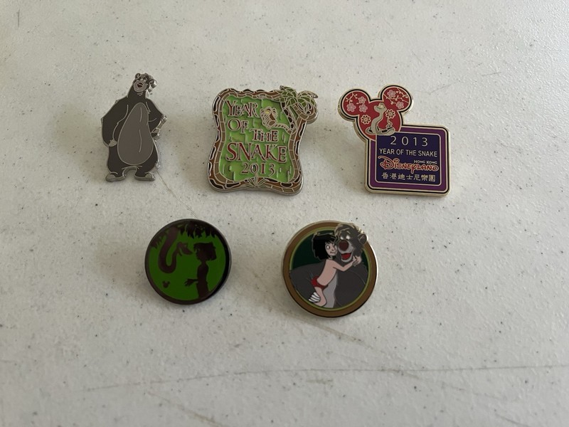 Disney DLR Jungle Book Pins KAA LE 2000 Baloo Mowgli Year Of The Snake￼￼