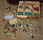 1959 Marx Prehistoric Times Playset w/ Metallic Pot Belly T-Rex & Box