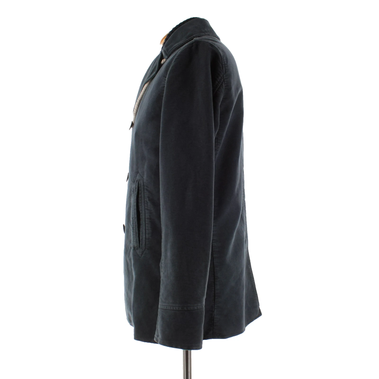 Camplin NWT 100% Cotton Pea Coat w/ Removable Lining Size 52 (L US) In Blue - product detail image 6