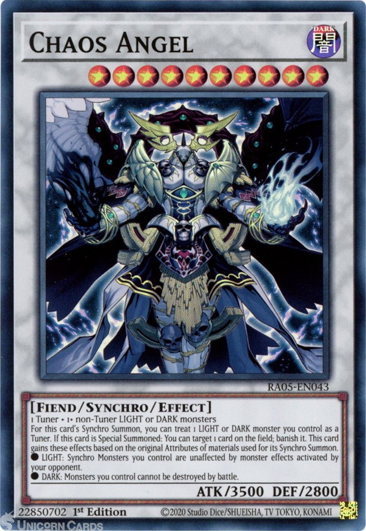 RA05-EN043 Chaos Angel : Super Rare 1st Edition Mint YuGiOh Card