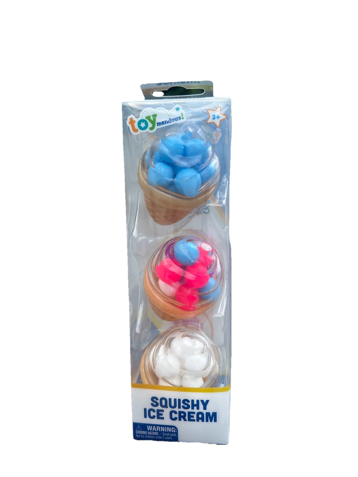 Toymendous Squishy Ice Cream Toy Set 3 Pack for Kids Ages 3+