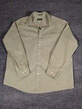 Eddie Bauer Button Up Shirt Mens XXL Wrinkle Free Relaxed Fit Olive Green Design