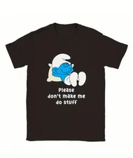 Smurfs Tshirt 80s Cartoon Tee Cotton men's womens Adult Unisex Vintage Movie