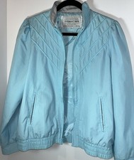 Vtg CURRENT SEEN Sz M Blue Jacket/Coat Pockets FULL ZIP Lined ELASTIC WAIST