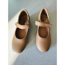 Stella Tap Shoes Child Size 1ML Tan PU Leather Mary Jane Strap