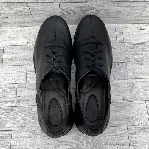 Born Black Leather Lace Up Split Toe Casual Shoes Women Size 10 - Picture 8 of 10