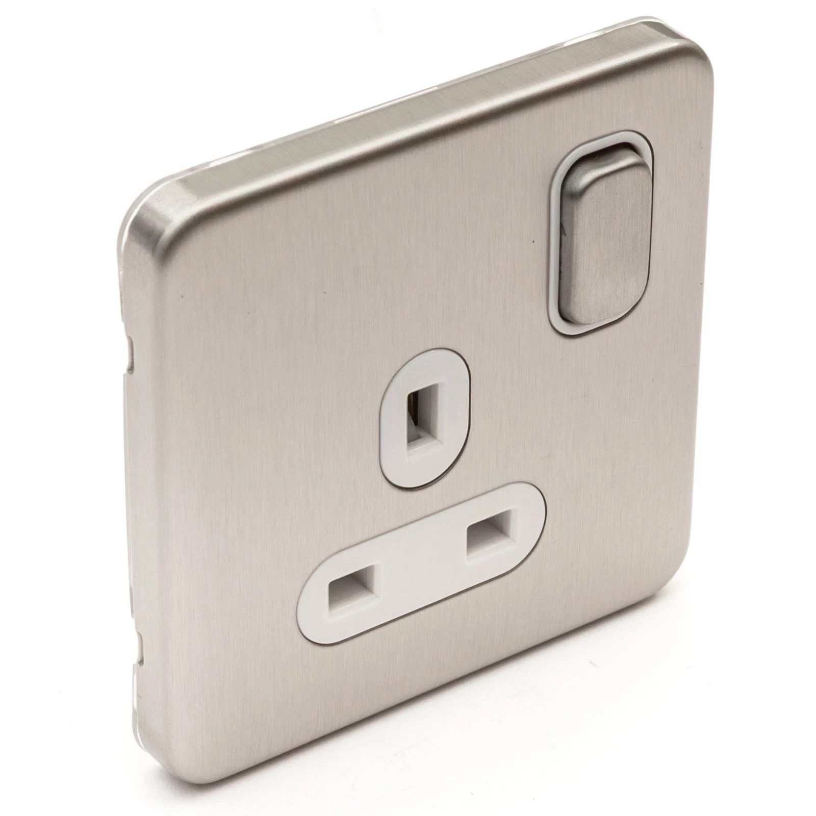Schneider Screwless Stainless 13a 1 GANG Single Switched Socket GGBL3010DWSSS