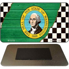 Washington Racing Flag Novelty Metal Magnet M-13732 3.5" x 2" Magnet (M)