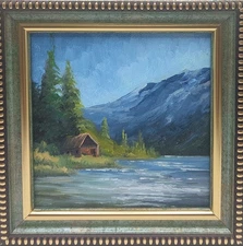 Oil painting Rural landscape Original artistic realistic painting 4x4