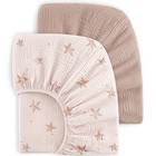 2 Pack Muslin Crib Sheets 100 Percent Cotton Fitted for Standard Mattress