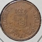 1977 Netherlands Antilles 1 Cent Coin Royal Dutch Mint World Coin  — photo 1