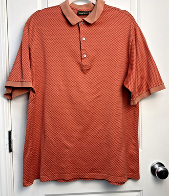 Bobby Jones Men s Large Orange Luxe Golf Polo Shirt Performance Casual Classic