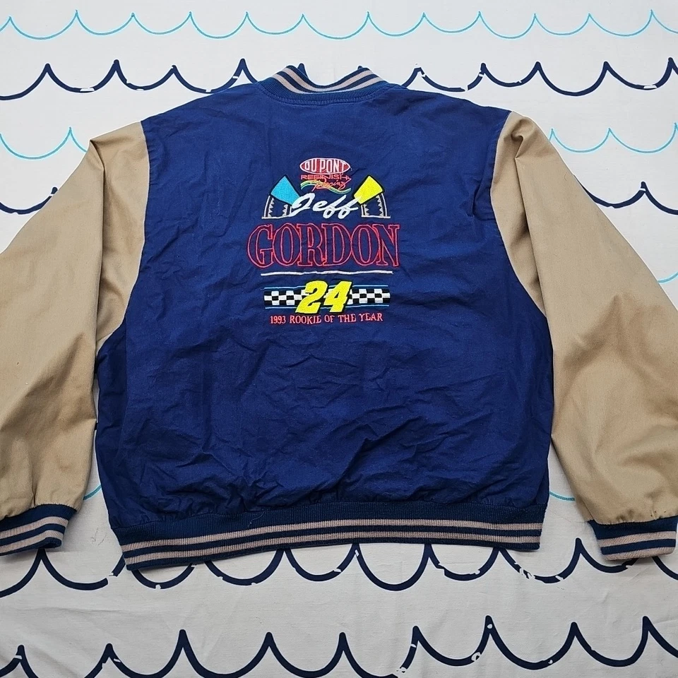Chaqueta de algodón azul y tostado Jeff Gordon Vintage 1993 para hombre talla XL Foto 2 de 4