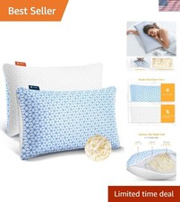 Shredded Memory Foam Pillows Queen Size Set of 2, Cooling Firm Pillows Queen ...