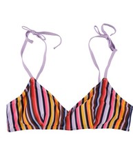 American Eagle Womens Multi-Stripe Bikini Swim Top, Multicoloured, X-Large