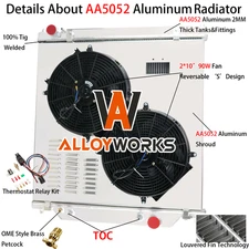 ALUMINUM RADIATOR+SHROUD FAN+RELAY Fits 2003-07 FORD F250,F350 SUPER DUTY 6.0L