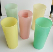 Vintage Tupperware Pastel 12 ounce Tumblers Cups Set of 6