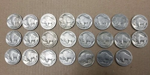 BUFFALO HEAD NICKELS LOT OF 23 RANDOM DATES