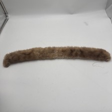 Vintage Real Mink Fur Collar Stole Wrap Luxury Beige Brown Trim For Coat Jacket