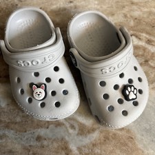 Crocs Classic Clog Sandals Slip-On Shoes Kids Youth Toddler Size 4C Light Grey