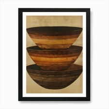 Three Bowls 4 Art Print Framed Wall Art Poster Canvas Print Picture