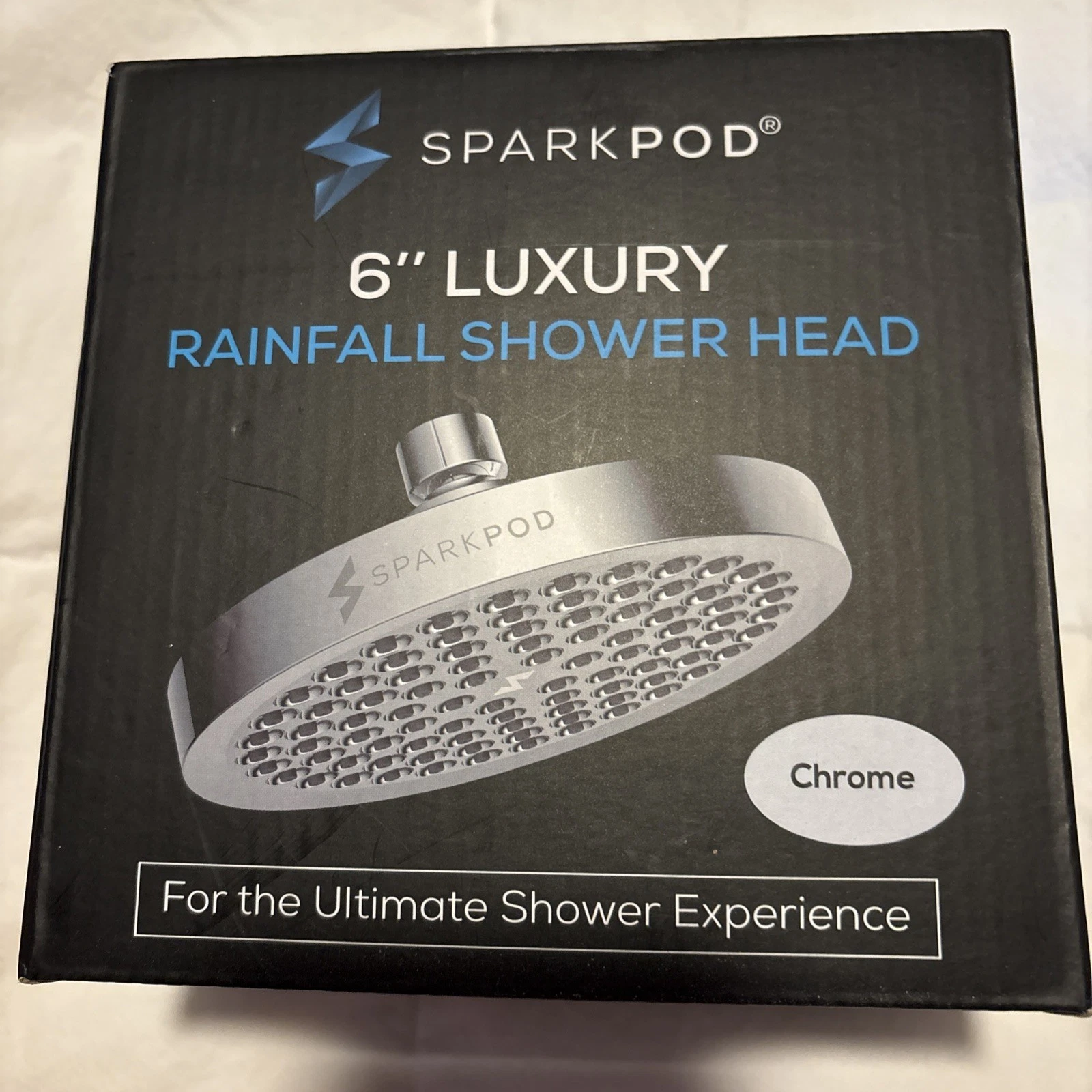 SparkPod 6" Rain Shower Head Luxury Modern Chrome Look High Pressure Rain