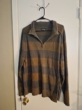 Sonoma Lifestyle Men's Green and Gray Pullover Sweater Size XL Long Sleeve