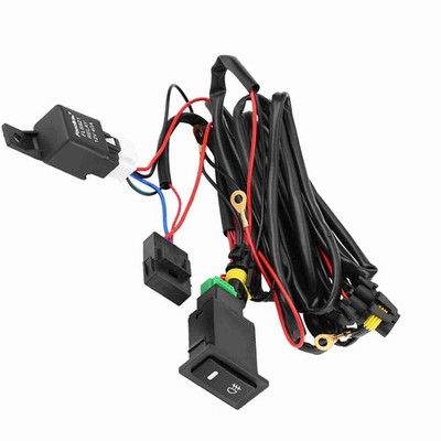 12V Universal Car LED Fog Light On/Off Switch-Wiring Harness Fuse Kit Relay