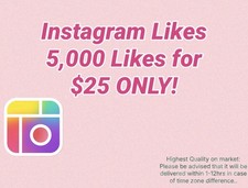 Instagram Likes 5,000 Likes For $25