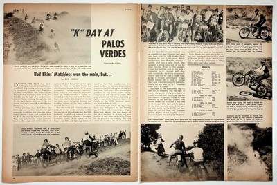 CYCLE Magazine Bud Ekins Palos Verdes Motorcycle Racing Vintage 1953 Print Ad