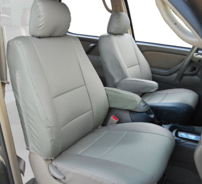 for TOYOTA TUNDRA 2000-2003 IGGEE CUSTOM FIT FRONT SEAT & ARMREST COVERS GREY