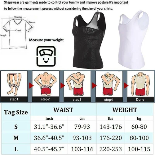 Camisa de compresión torácica ginecomastia para ocultar hombre boobs moobs moldeador hombres adelgazamiento - Imagen 2 de 27