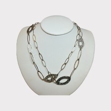 Silpada Sterling 925 Silver Oval Floral Filigree Station Necklace N2355 40" -.76