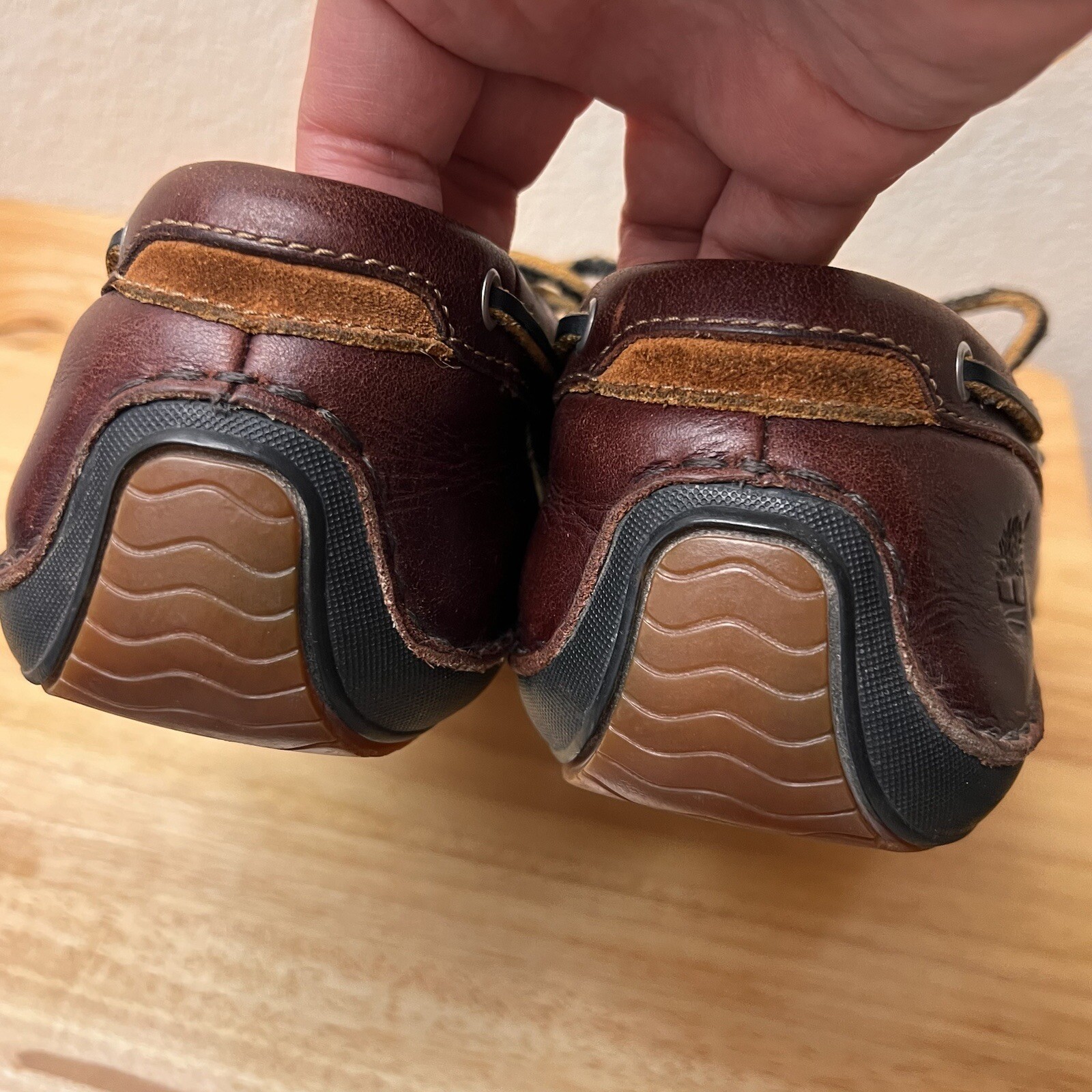 Timberland Annapolis 2 Eye Moc Toe Men's Rootbeer Leather Boat Sz 10 image 8