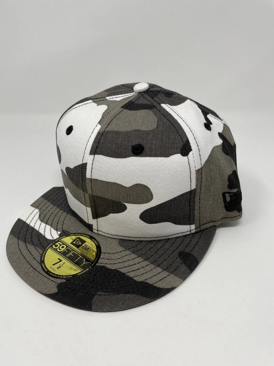 New Era Blank 59Fifty Flat Bill Fitted Hat Snow Camo