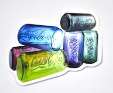Coca-Cola Coke USA Aufkleber Sticker Decal - Motiv: bunte Gl&auml;ser