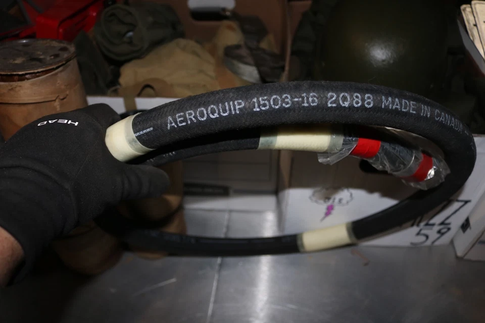 NOS Aeroquip 1503-16 single wire braid SAE 100R5 hose 6 feet AN16 fittings - Image 2 of 4