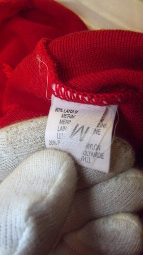 Damen Pullover M Medium Rot Merino Langarm Pulli V-Ausschnitt - Bild 7 von 8