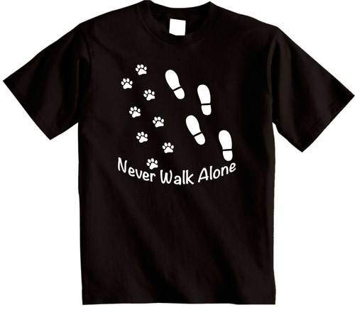 Never walk alone dog lovers T-Shirt | Dog walkers Novelty T-shirt Unisex tee - Picture 4 of 9