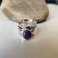 Purple Copper Turquoise Gemstone Ring 925 Sterling Silver Statement Ring PG5868