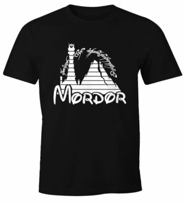 Herren T-Shirt Bedruckt Aufdruck Fantasy Motiv Parodie Print Mordor lustig
