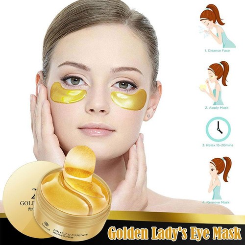 60 Under Eye Gel Pad Crystal Collagen 24k Gold Face Mask AntiAging
