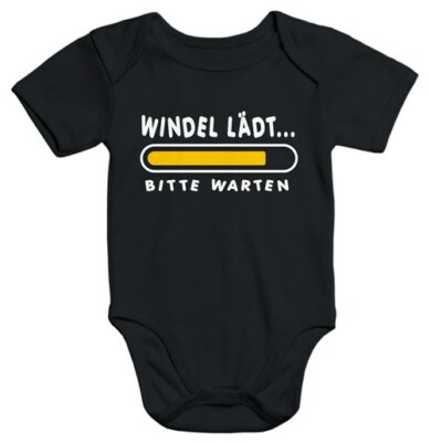 Short Sleeve Baby Bodysuit With Print Nappy Loads Please Wait Saying Funny