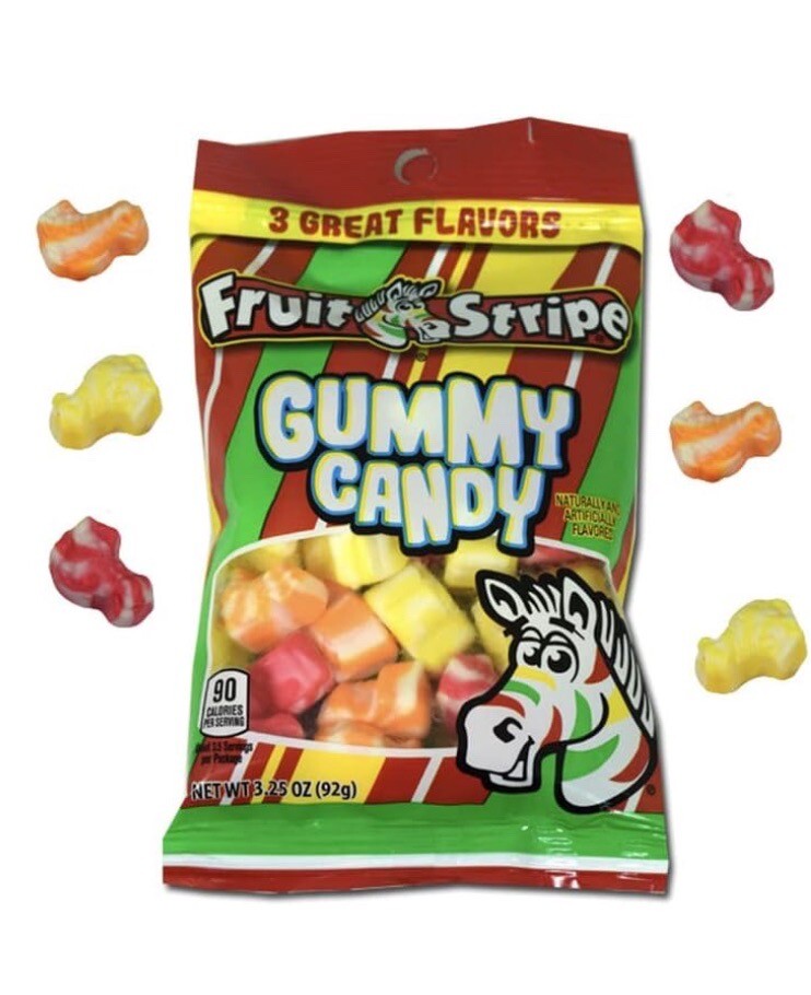 10 BAGS FERRARA CANDY ZEBRA YIPES FRUIT STRIPE GUMMIES GUM CANDIES 3 ...