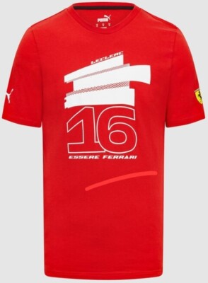 Scuderia Ferrari Driver Charles Leclerc Tee Mens - Red