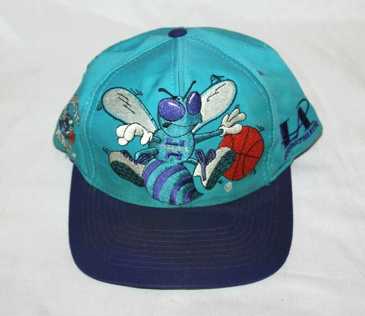Vintage Charlotte Hornets Logo Athletic Snapback Hat 90s Vintage Charlotte Hornets Logo Athletic Snapback Hat 90s